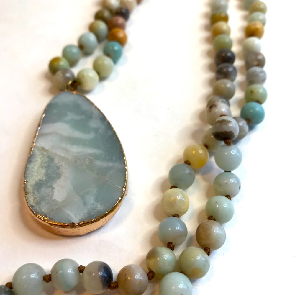 36” Multi Stone Statement Necklace